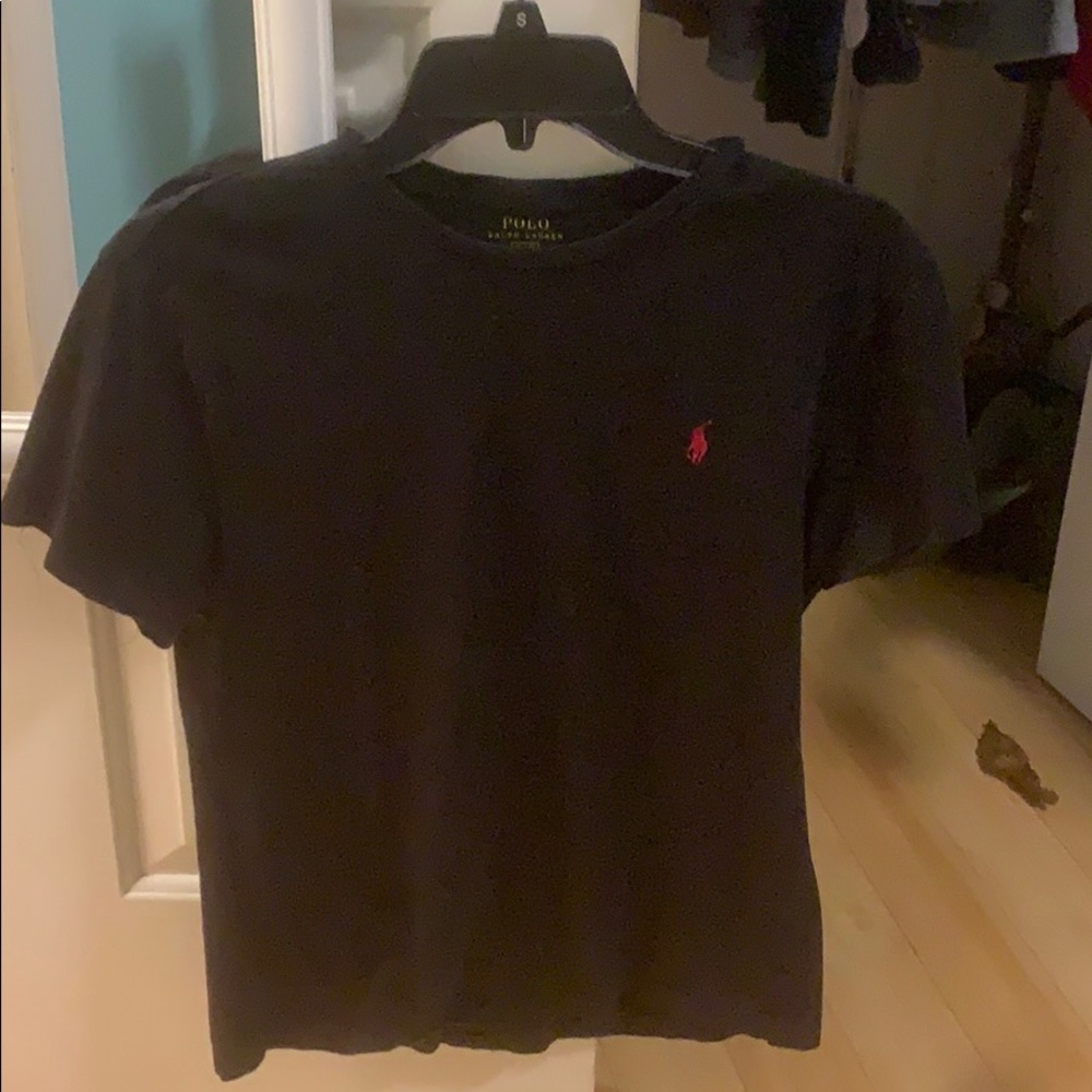 Men’s Ralph Lauren Black and Red Polo T-Shirt